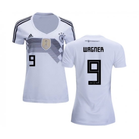 Women's Germany 9 Wagner White Home Soccer Country Jersey