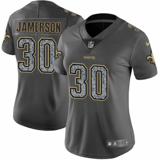 Women's Nike New Orleans Saints 30 Natrell Jamerson Gray Static Vapor Untouchable Limited NFL Jersey