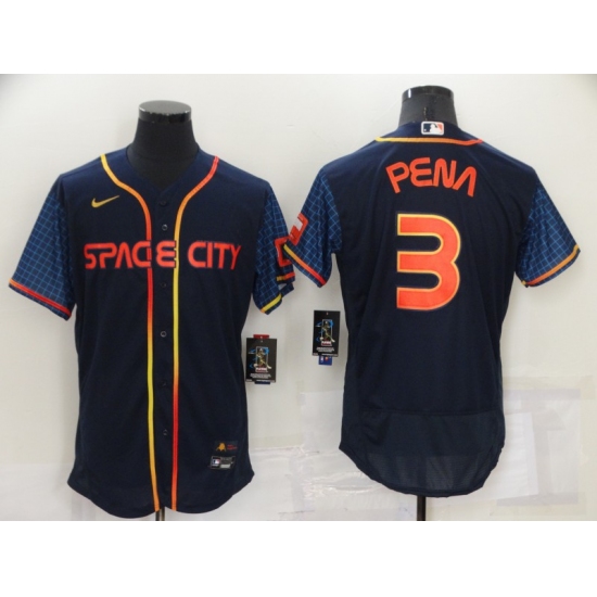 Men's Houston Astros 3 Felix Pena Nike Navy 2022 City Connect Player Jersey