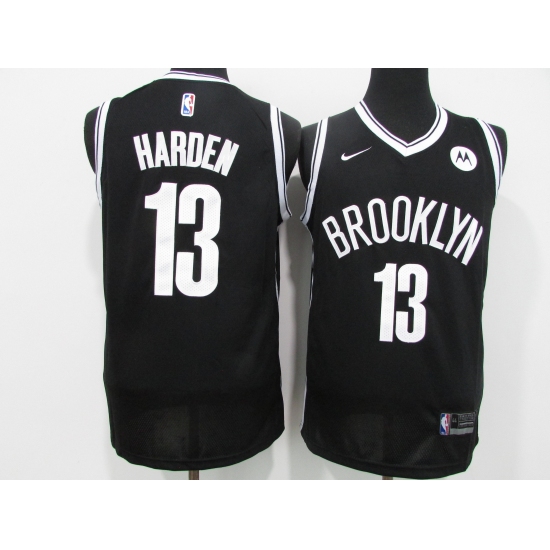 Men's Nike Brooklyn Nets 13 James Harden Authentic Black Basketball Jersey