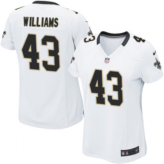 Women's Nike New Orleans Saints 43 Marcus Williams Game White NFL Jersey