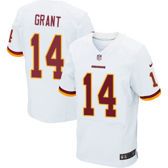 Men's Nike Washington Redskins 14 Ryan Grant Elite White NFL Jersey