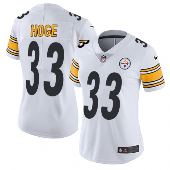 Women's Nike Pittsburgh Steelers 33 Merril Hoge Elite White NFL Jersey