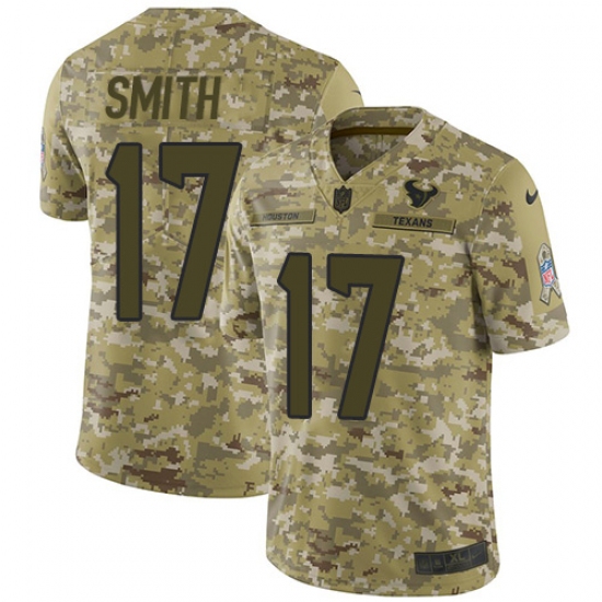 Men's Nike Houston Texans 17 Vyncint Smith Limited Camo 2018 Salute to Service NFL Jersey