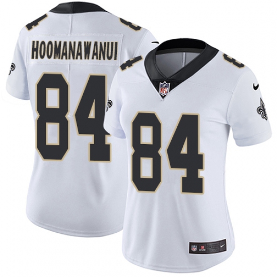 Women's Nike New Orleans Saints 84 Michael Hoomanawanui White Vapor Untouchable Limited Player NFL Jersey