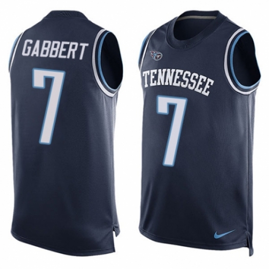 Men's Nike Tennessee Titans 7 Blaine Gabbert Limited Navy Blue Player Name & Number Tank Top NFL Jersey