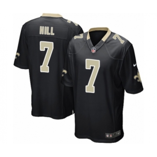 Men's Nike New Orleans Saints 7 Taysom Hill Game Black Team Color NFL Jersey