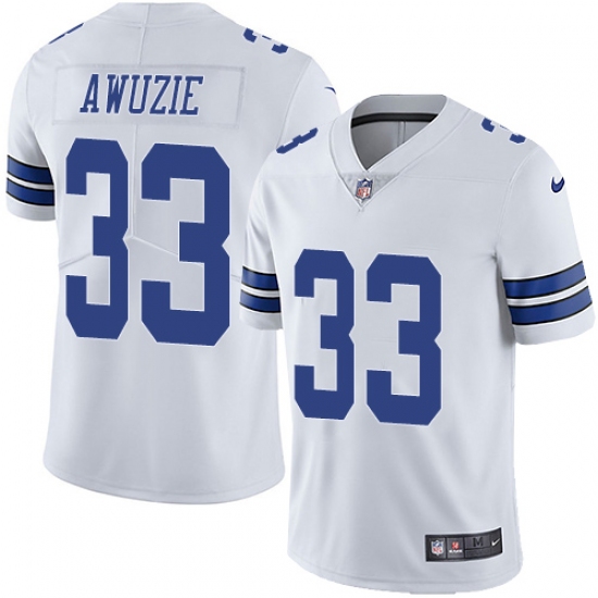 Men's Nike Dallas Cowboys 33 Chidobe Awuzie White Vapor Untouchable Limited Player NFL Jersey