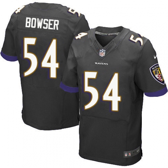 Men's Nike Baltimore Ravens 54 Tyus Bowser Elite Black Alternate NFL Jersey