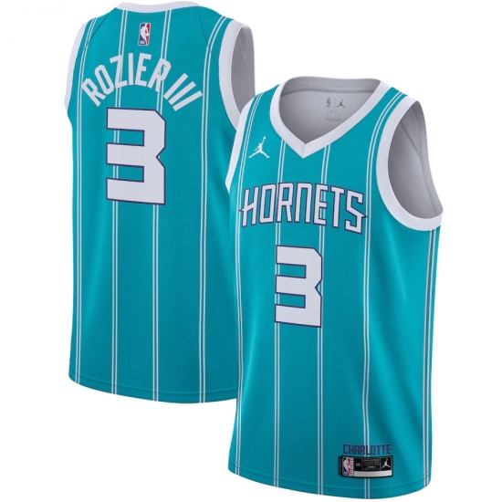 Men's Charlotte Hornets 3 Terry Rozier III Jordan Brand Teal 2020-21 Swingman Jersey