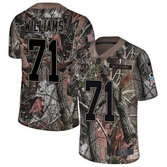 Men's Nike Washington Redskins 71 Trent Williams Limited Camo Rush Realtree NFL Jersey