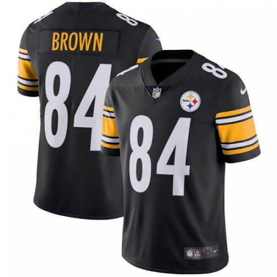 Men's Nike Pittsburgh Steelers 84 Antonio Brown Black Team Color Vapor Untouchable Limited Player NFL Jersey