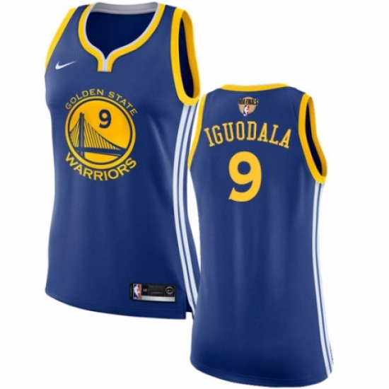 Women's Nike Golden State Warriors 9 Andre Iguodala Authentic Royal Blue Road 2018 NBA Finals Bound NBA Jersey - Icon Edition