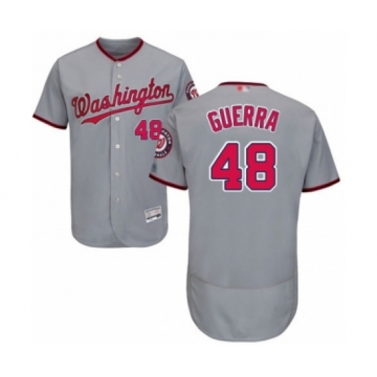 Men's Washington Nationals 48 Javy Guerra Grey Road Flex Base Authentic Collection Baseball Player Jersey