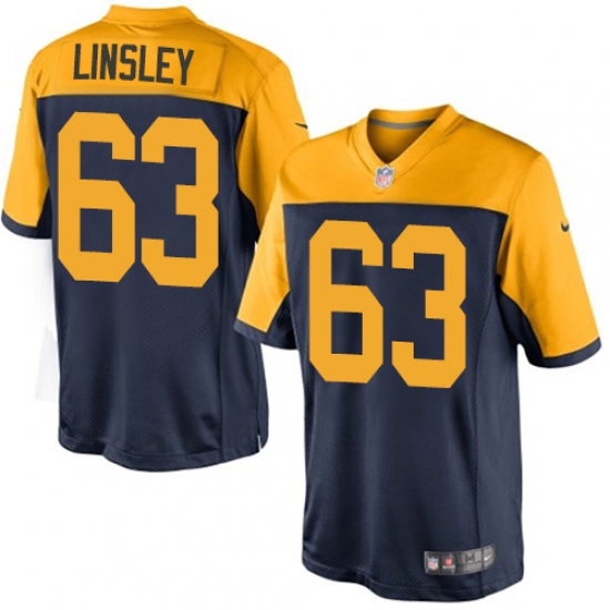 Men's Nike Green Bay Packers 63 Corey Linsley Limited Navy Blue Alternate NFL Jersey