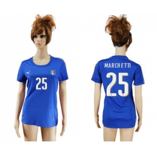 Women's Italy 25 Marchetti Home Soccer Country Jersey