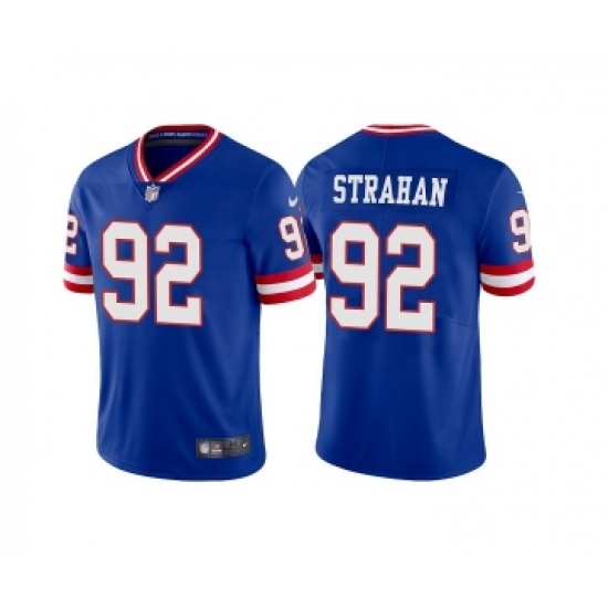 Men's New York Giants 92 Michael Strahan Royal Vapor Untouchable Limited Stitched Jersey