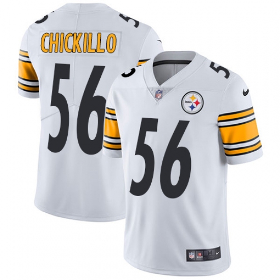 Men's Nike Pittsburgh Steelers 56 Anthony Chickillo White Vapor Untouchable Limited Player NFL Jersey