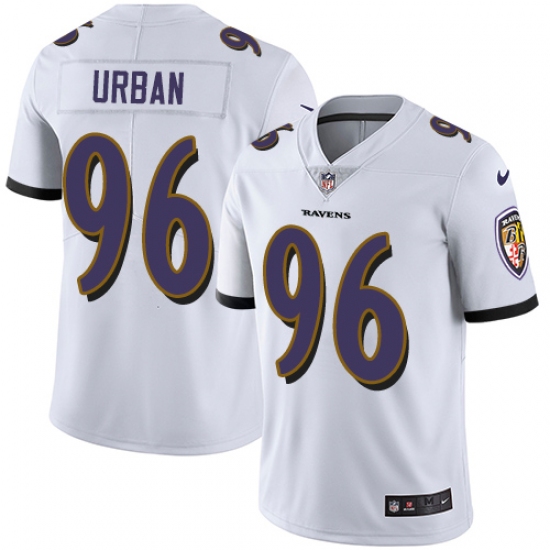 Youth Nike Baltimore Ravens 96 Brent Urban White Vapor Untouchable Limited Player NFL Jersey