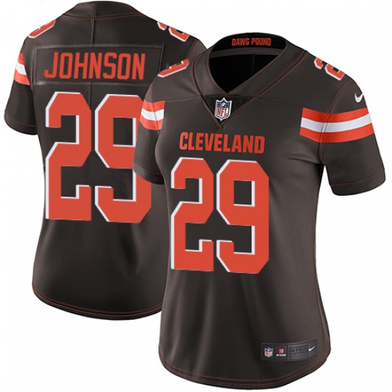 Women's Nike Cleveland Browns 29 Duke Johnson Brown Team Color Vapor Untouchable Limited Player NFL Jersey