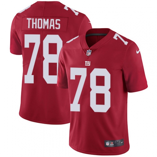 Youth New York Giants 78 Andrew Thomas Red Alternate Stitched NFL Vapor Untouchable Limited Jersey