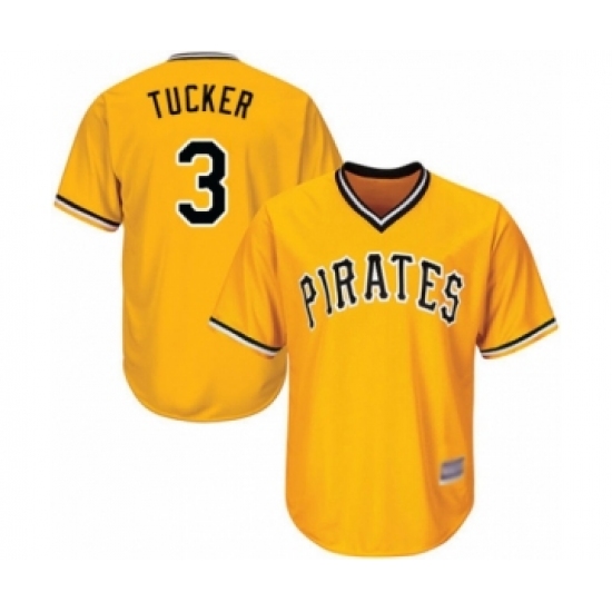 Youth Pittsburgh Pirates 3 Cole Tucker Authentic Gold Alternate Cool Base Baseball Player Jersey