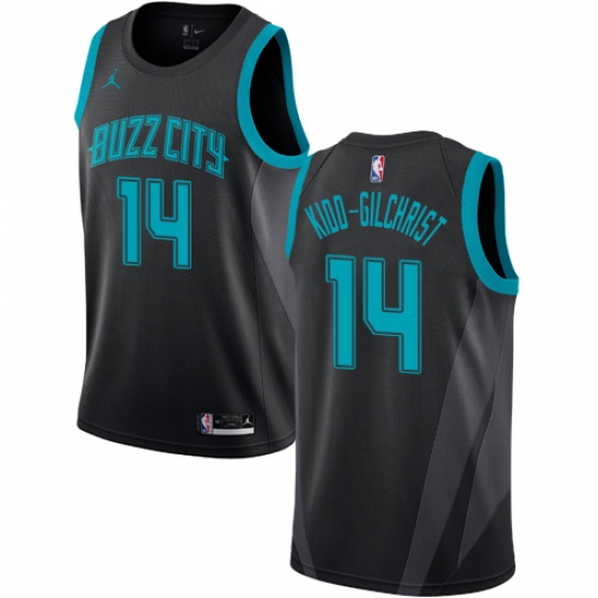 Women's Nike Jordan Charlotte Hornets 14 Michael Kidd-Gilchrist Swingman Black NBA Jersey - 2018 19 City Edition