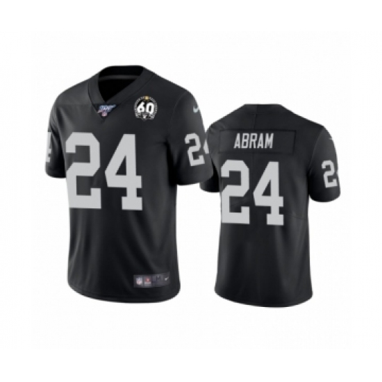 Women's Oakland Raiders 24 Johnathan Abram Black 60th Anniversary Vapor Untouchable Limited Player 100th Season Football Jersey