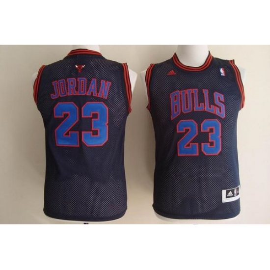 Youth Adidas Chicago Bulls 23 Michael Jordan Authentic Black Blue No. NBA Jersey