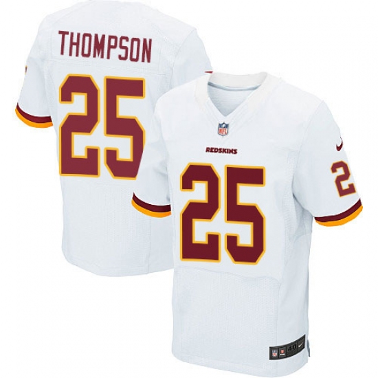 Men's Nike Washington Redskins 25 Chris Thompson Elite White NFL Jersey