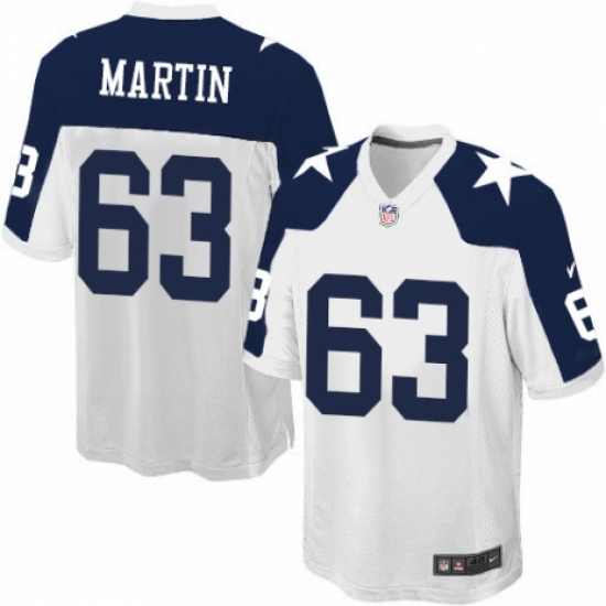 Men's Nike Dallas Cowboys 63 Marcus Martin Game White Throwback Alternate NFL Jersey