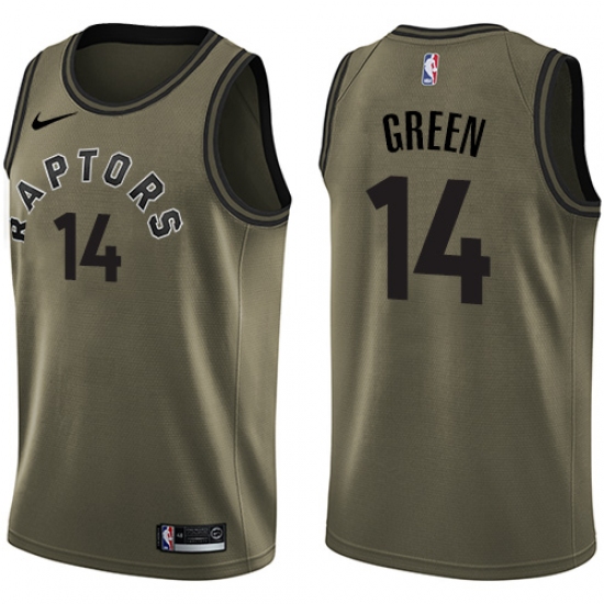 Youth Nike Toronto Raptors 14 Danny Green Swingman Green Salute to Service NBA Jersey