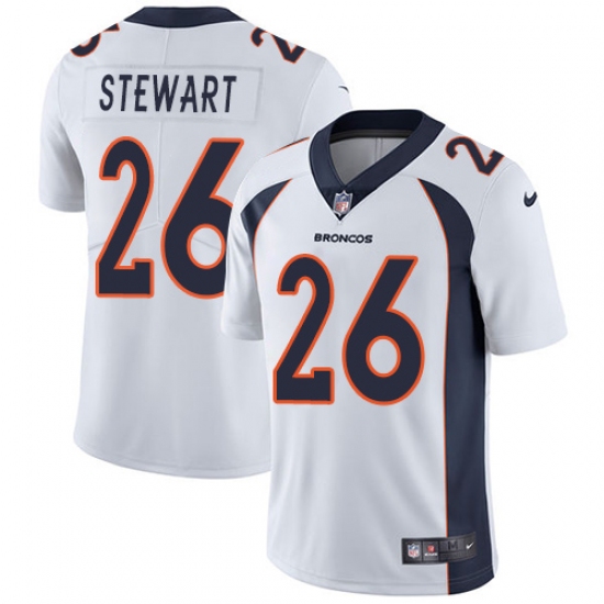 Youth Nike Denver Broncos 26 Darian Stewart Elite White NFL Jersey