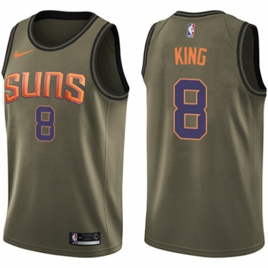 Men's Nike Phoenix Suns 8 George King Swingman Green Salute to Service NBA Jersey