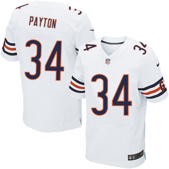 Men's Nike Chicago Bears 34 Walter Payton Elite White NFL Jersey