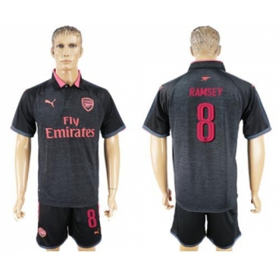 Arsenal 8 Ramsey Black Red Soccer Club Jersey