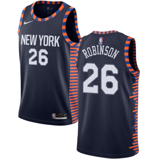 Youth Nike New York Knicks 26 Mitchell Robinson Swingman Navy Blue NBA Jersey - 2018 19 City Edition