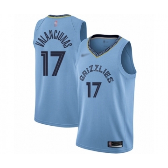 Youth Memphis Grizzlies 17 Jonas Valanciunas Swingman Blue Finished Basketball Jersey Statement Edition