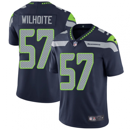 Men's Nike Seattle Seahawks 57 Michael Wilhoite Steel Blue Team Color Vapor Untouchable Limited Player NFL Jersey