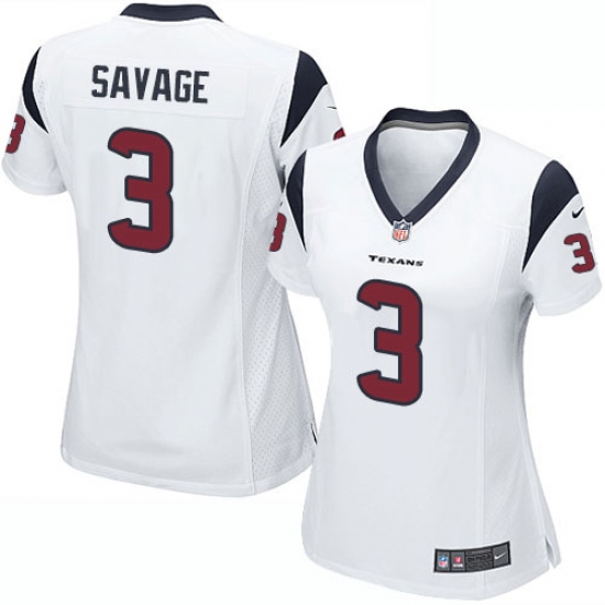 Women's Nike Houston Texans 3 Tom Savage Game White NFL Jersey