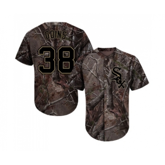 Youth Chicago White Sox 38 Ryan Goins Authentic Camo Realtree Collection Flex Base Baseball Jersey