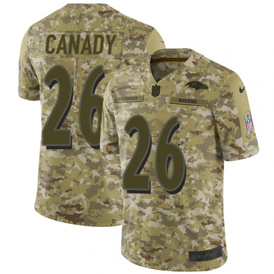 Men's Nike Baltimore Ravens 26 Maurice Canady Limited Camo 2018 Salute to Service NFL Jersey