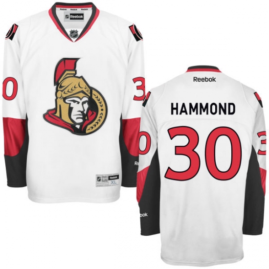 Men's Reebok Ottawa Senators 30 Andrew Hammond Authentic White Away NHL Jersey