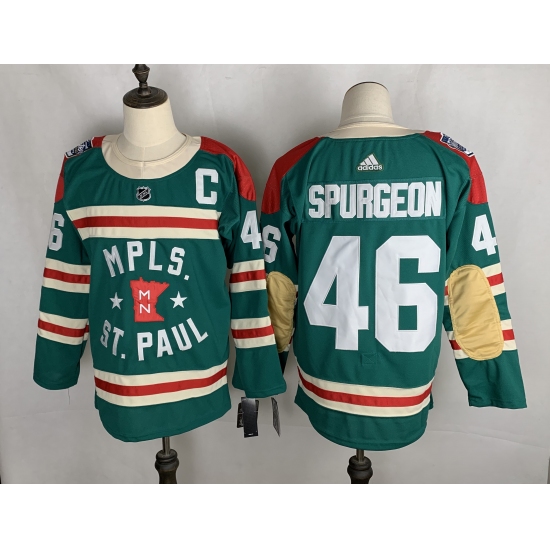 Men's Minnesota Wild Matt 46 Jared Spurgeon Green 2022 Winter Classic Authentic Player Jersey