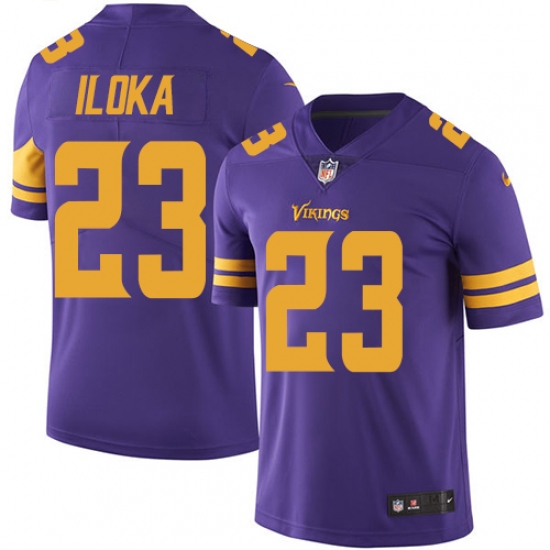 Youth Nike Minnesota Vikings 23 George Iloka Limited Purple Rush Vapor Untouchable NFL Jersey