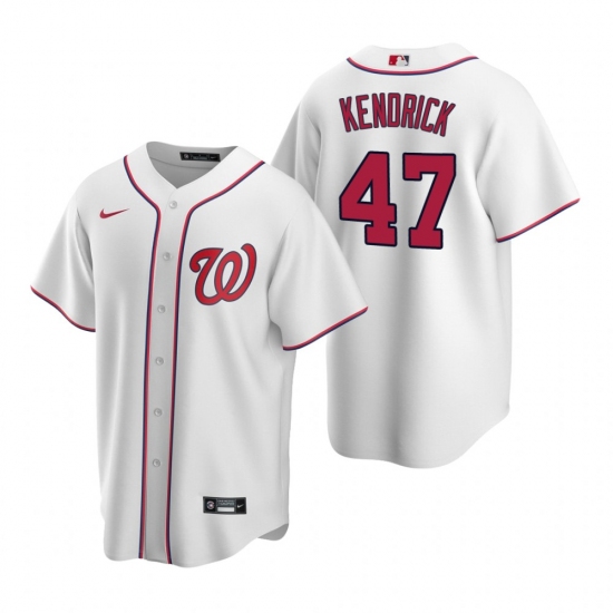 Men's Nike Washington Nationals 47 Howie Kendrick White Home Stitched Baseball Jersey