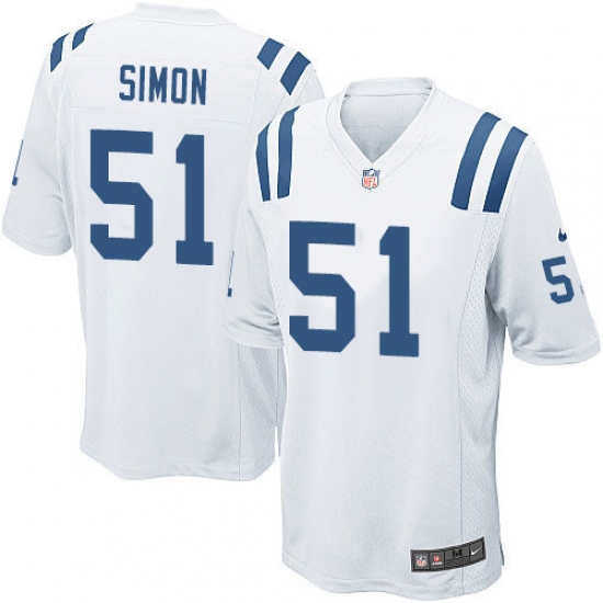 Men's Nike Indianapolis Colts 51 John Simon Game White NFL Jersey