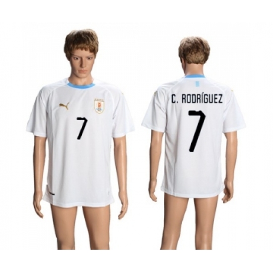 Uruguay 7 C.Rodriguez Away Soccer Country Jersey