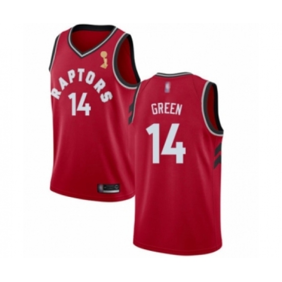 Youth Toronto Raptors 14 Danny Green Swingman Red 2019 Basketball Finals Champions Jersey - Icon Edition