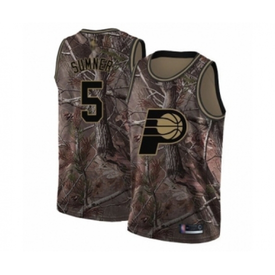 Women's Indiana Pacers 5 Edmond Sumner Swingman Camo Realtree Collection Basketball Jersey